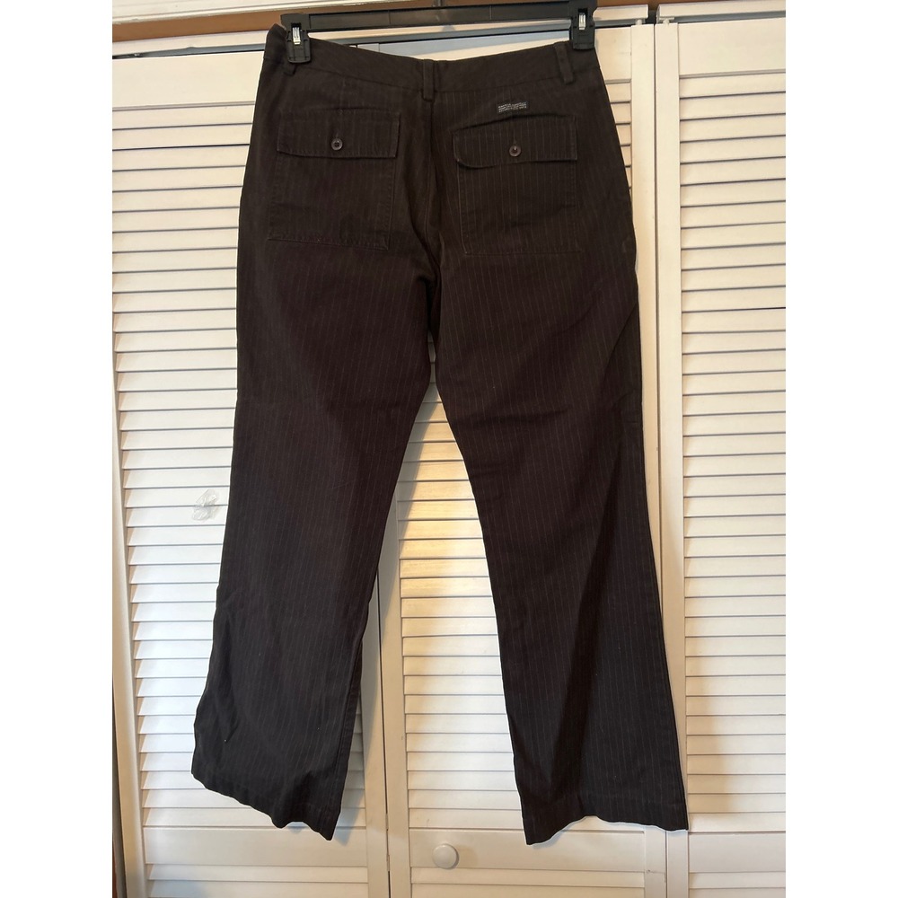 Banana Republic Heritage Mens Brown Pinstripe Cotton Trousers 33x32 Straight Leg - Picture 3 of 7